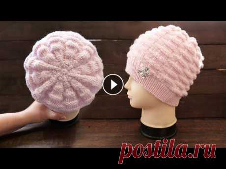 Вяжем ШАПКУ из переплетений спицами  Очаровательная шапка из переплетений, выполнена спицами На окружность головы: 54-58 см. Материалы: 100 г. пряжи Lana Gatto Maxi Soft (100% мерино, 50 ...