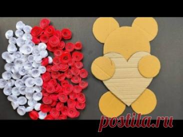 Простая поделка из картона своими руками в форме плюшевого мишки