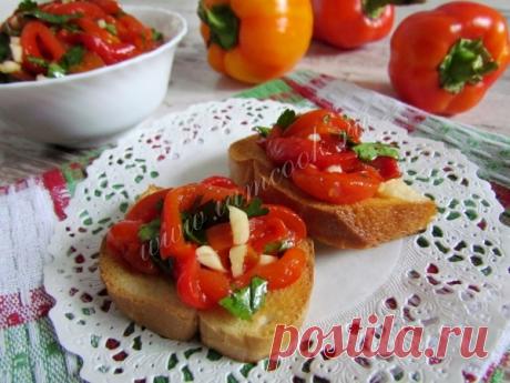 Закуска из печеных перцев — рецепт с фото пошагово