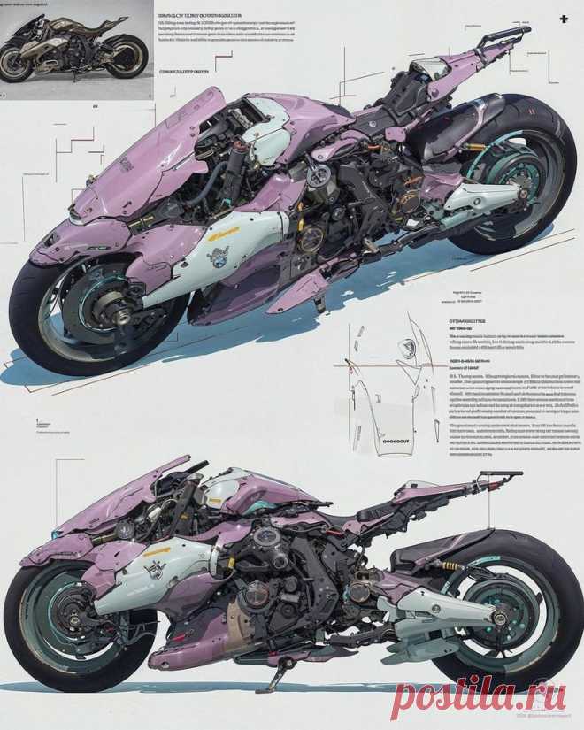 3D модель спортивного мотоцикла.