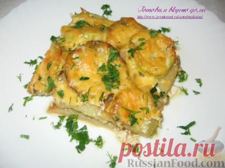 Рецепт: Картофель, запеченный с кабачками на RussianFood.com