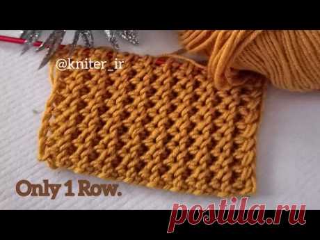 💥 ONLY 1 ROW! Knitting tutorial ✓Только 1 РЯД 👍Узоры Спицами для Джемпера, Свитера, Шапок, Пуловера