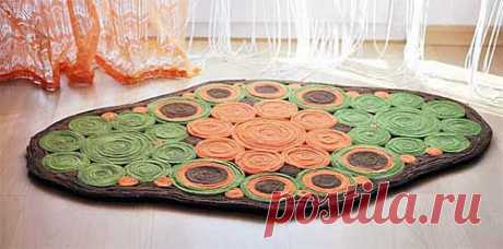 Коврик своими руками из полосок фетра или войлока