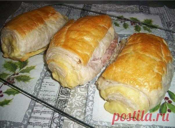 Рулетики-пицца из слойки — Mir Cooking