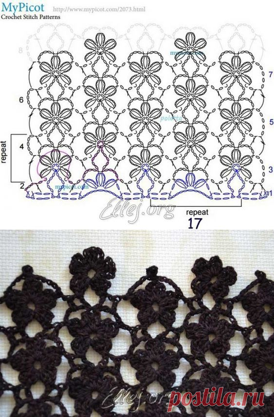 Цветочный узор | Crochet by Ellej | Вязание крючком от Елены Кожухарь