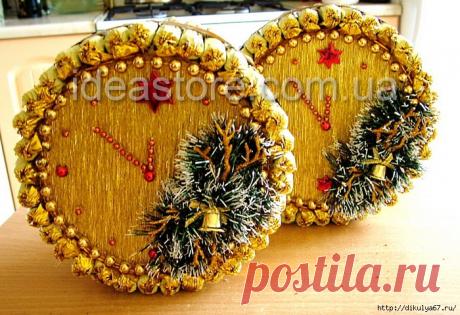 Новогодние часики из конфет от Юлии Пометун