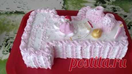 Торт Единичка Кремовое украшение торта/Edinichka Kremovoye cake decoration of cake Кремовое украшение тортика.