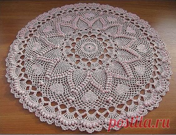 Красивая большая салфетка крючком. Схема