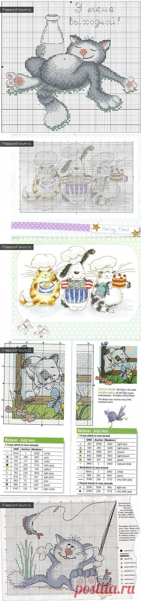 Коты и кошки. ЧАСТЬ 8 / Вышивка крестиком / PassionForum - мастер-классы по рукоделию