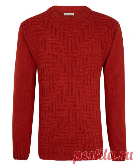 Крестоносец - свитер спицами. Oliver Spencer Dark Orange David Zigzag Jumper