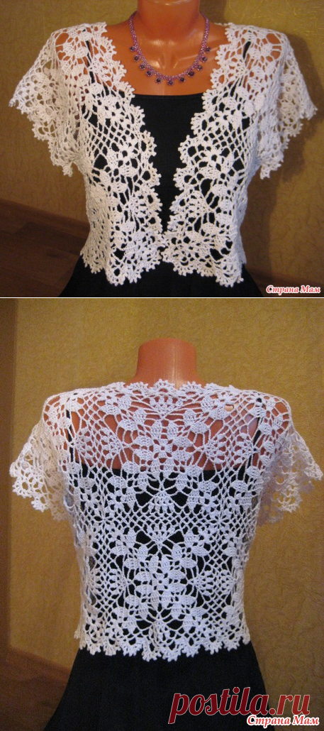 БОЛЕРО из квадратных мотивов - ПРОСТО!!! - Все в ажуре... (вязание крючком) - Страна Мам