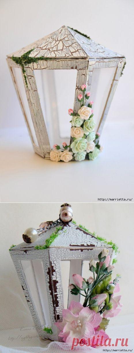 Нежный фонарик из картона. Мастер-класс.