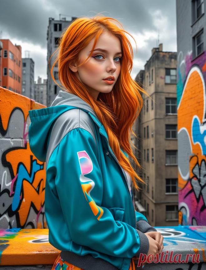 Живопись улиц: Взрыв цвета в сером городе. Изображение из нейронной сети Stable Diffusion - Stable Diffusion 1.5 / SDXL примеры промтов - Форум ИИ о нейросетях - Yes Ai