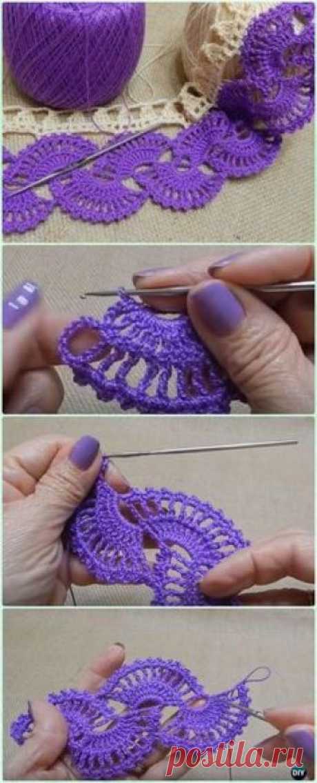 Crochet Fan Stitch Tape Border Free Pattern Video - Crochet Tape Free Patterns