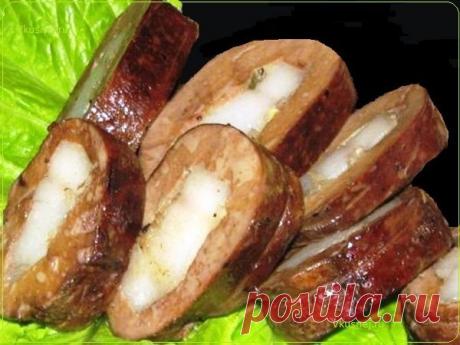 Печеночные рулеты с салом — печень в сочетании с салом становится очень нежной, и сочной