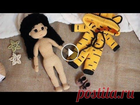 Кукла Аришка || Цельновязаная кукла крючком || Вяжем ножки || Часть 2 || Материалы для создания куколки Пряжа Ярнарт джинс 07 - (основа куколки) два мотка 35 - (комбинезон) два мотка 71 - (ботиночки) 1/4 мотка 28 - (обвязка...
