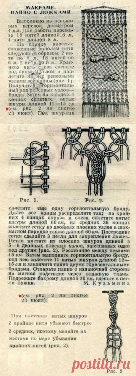 Макраме. Панно с ложками
