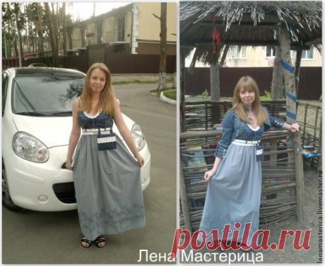 Переделка сарафана с помощью старых джинсов - Ярмарка Мастеров - ручная работа, handmade