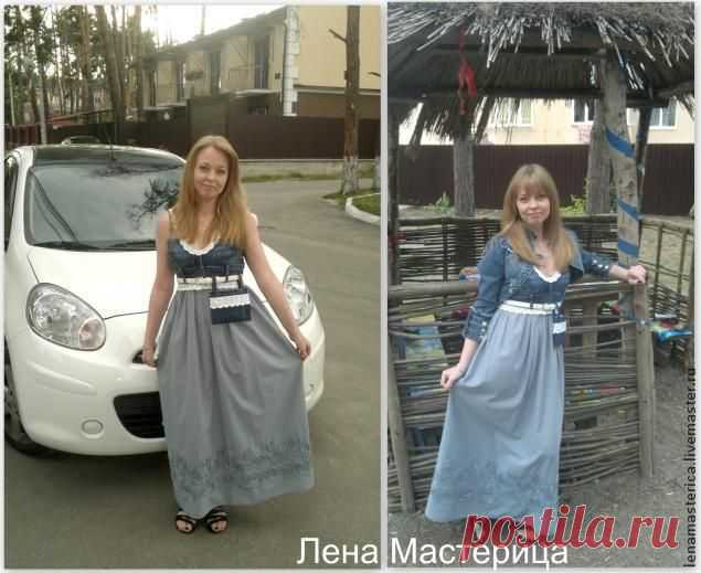 Переделка сарафана с помощью старых джинсов - Ярмарка Мастеров - ручная работа, handmade