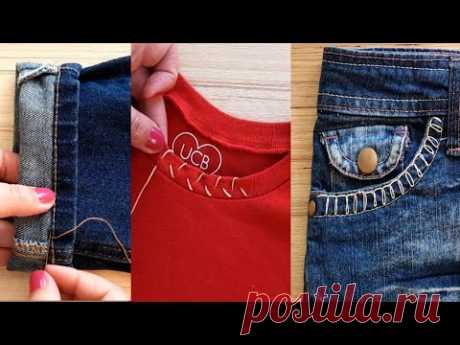 👗2021 Top Notch Sewing Hacks and Tips l Great Embroidery Hacks (Clothing, Jeans )🧵 l How To Sew😍