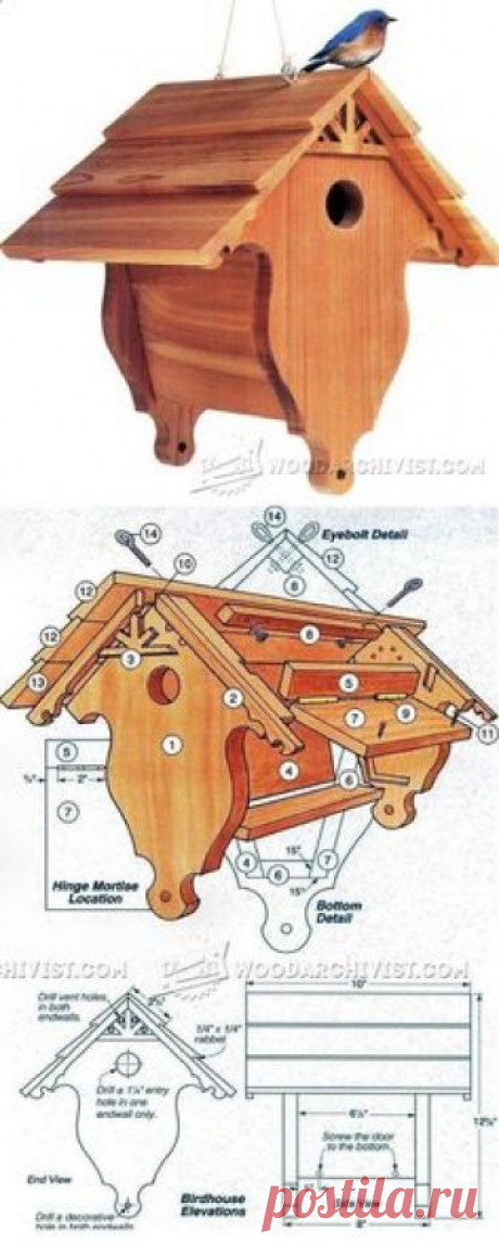 Birdhouse Plans - Outdoor Plans and Projects | WoodArchivist.com