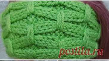 Повязка спицами🧶простой объемный узор♥️на основе резинки
