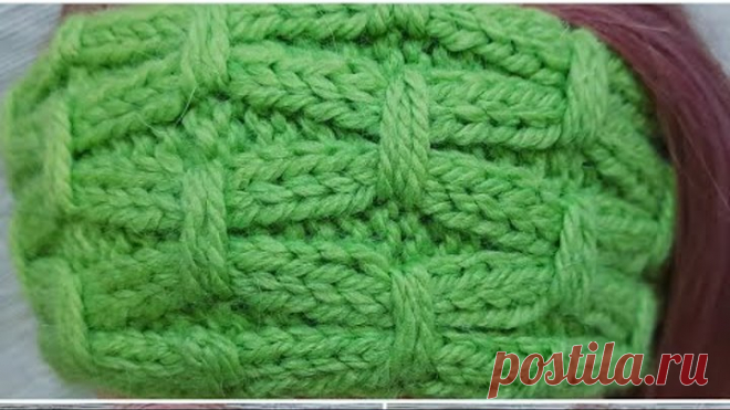 Повязка спицами🧶простой объемный узор♥️на основе резинки