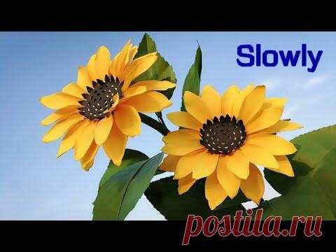 ABC TV | How To Make Sunflower Paper Flower | Flower Die Cuts (Slowly) - Craft Tutorial