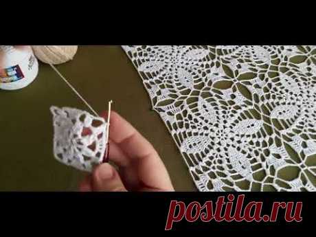 Квадратный мотив для скатерти крючком. Crochet square motif.Kwadratowy motyw na szydełku.