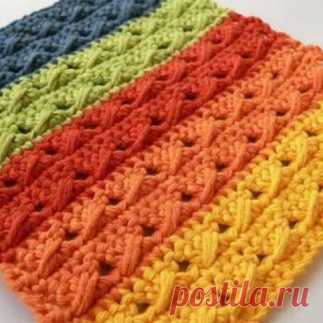 "Перечеркнутый" узор крючком