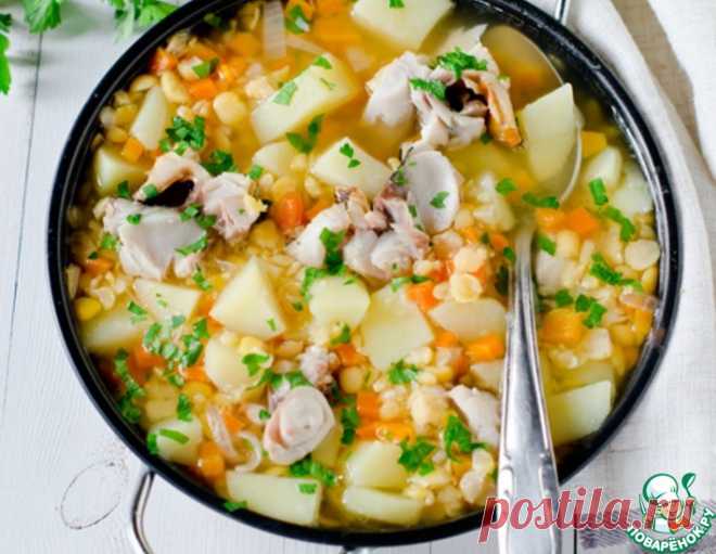 Гороховый суп с копченой скумбрией – кулинарный рецепт