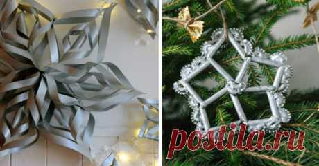 Объемные снежинки из бумаги, макарон и палочек от мороженого — I Love Hobby — Лучшие мастер-классы со всего мира!
