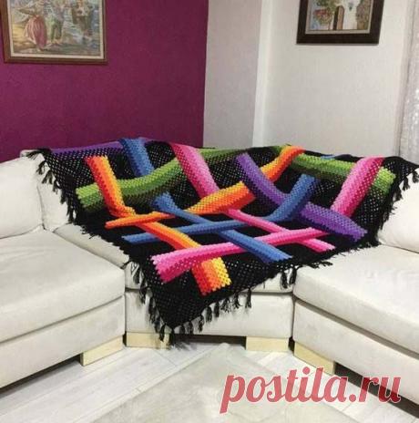 Пледы из квадратов крючком: схемы фото и описание
