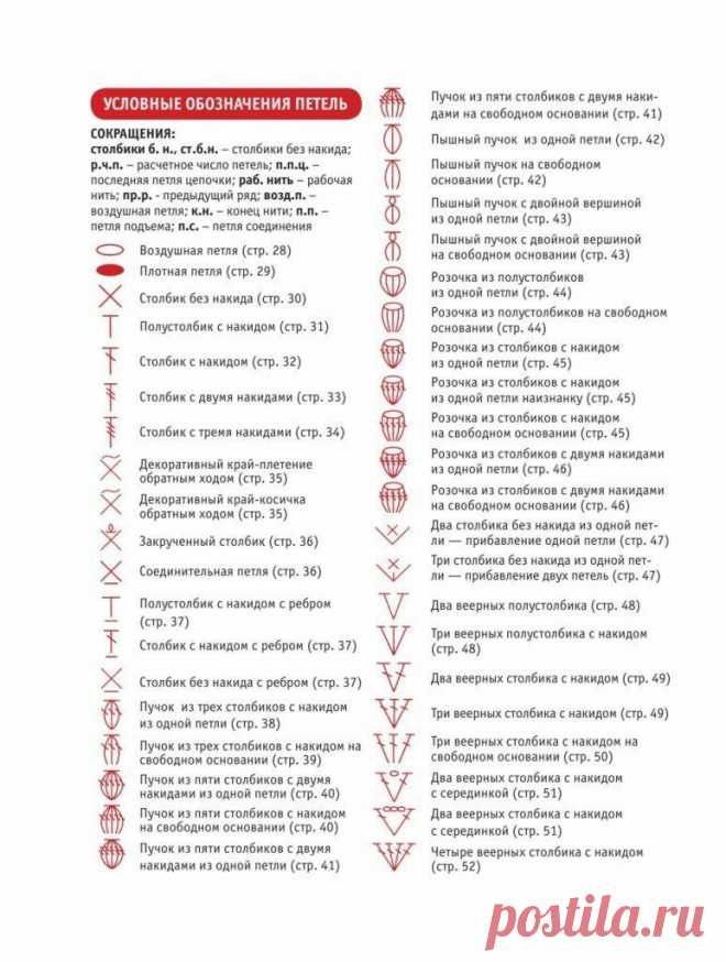 Условные обозначения для вязания крючком — DIYIdeas