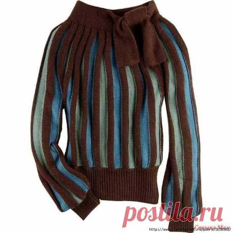 Шоколадная кофта с эффектом &quot;Гофре&quot; (спицами)..
