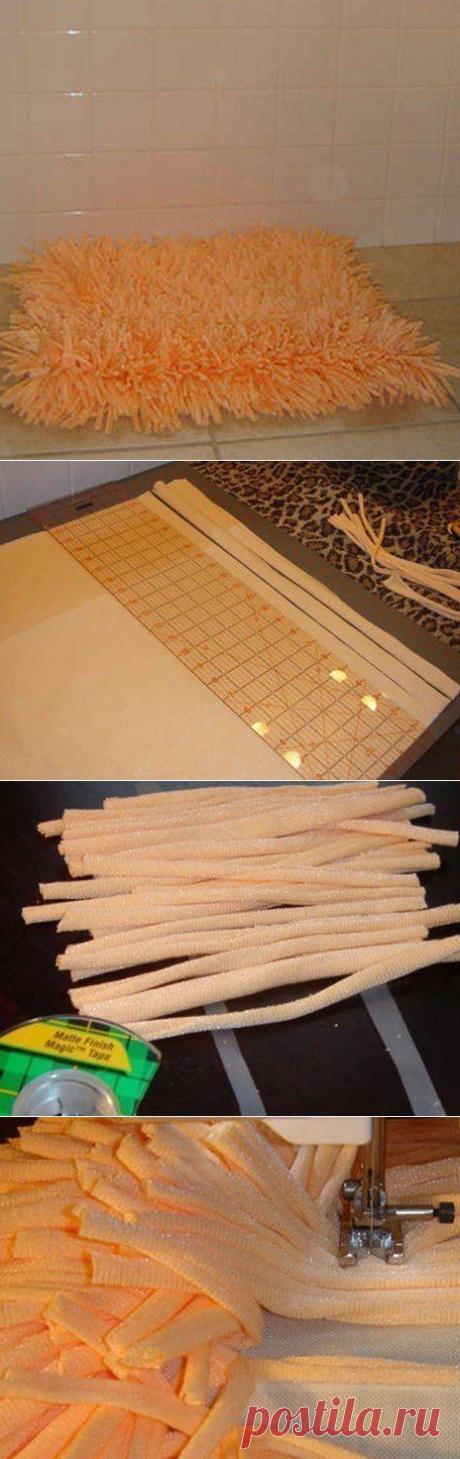 Мохнатый коврик в ванную | Хитрости Жизни