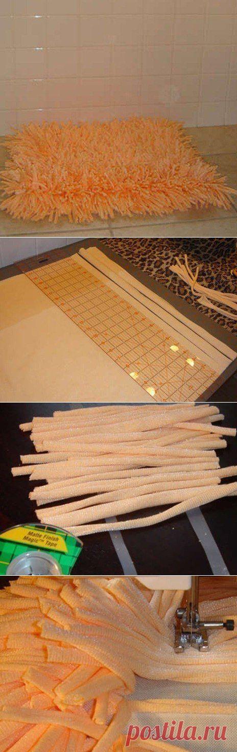 Мохнатый коврик в ванную | Хитрости Жизни
