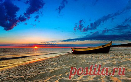 © Закат на море (обои скачать)