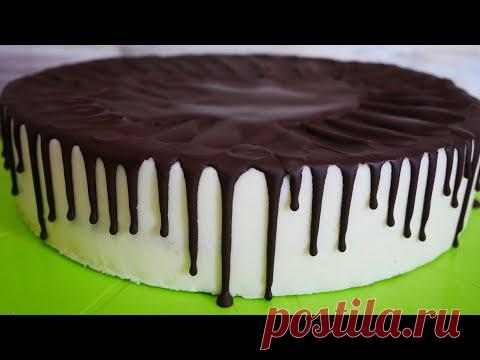 Торт ПТИЧЬЕ МОЛОКО на ЖЕЛАТИНЕ. Торт МАМЕ на день рождения. Рецепт глазури. Рецепт торта