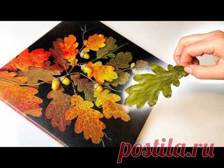 The Most SATISFYING Autumn Art Ever 🍂 Gorgeous + Easy Tree Tutorial (Glue Gun Fun!) |AB Creative