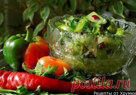 Кулинарный рецепт Салат из зеленых помидор острый с фото