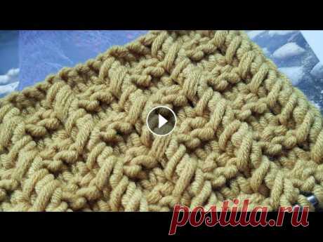 Вяжем объёмный клетчатый узор спицами ☕ knitting pattern. Вяжем объёмный клетчатый узор спицами ☕ knitting pattern....