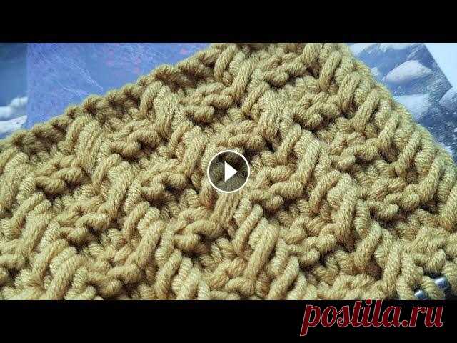 Вяжем объёмный клетчатый узор спицами ☕ knitting pattern. Вяжем объёмный клетчатый узор спицами ☕ knitting pattern....