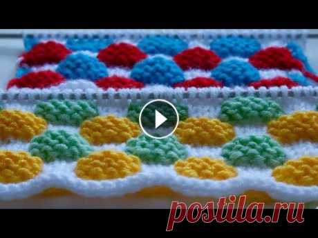 Цветные узоры спицами. Разноцветная плетенка. Очень красивый, яркий и оригинальный узорчик для детских вещей. Рапорт узора 8 петель и 12 рядов. Для образца набираем количество петель кратное 8+5 п...