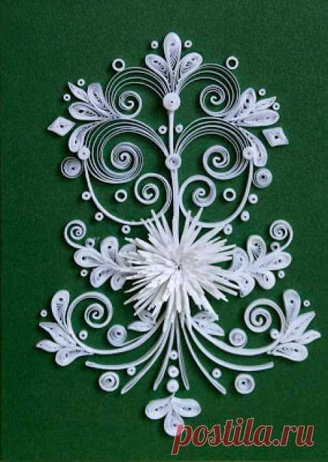 Neli Quilling Art: Quilling card - white