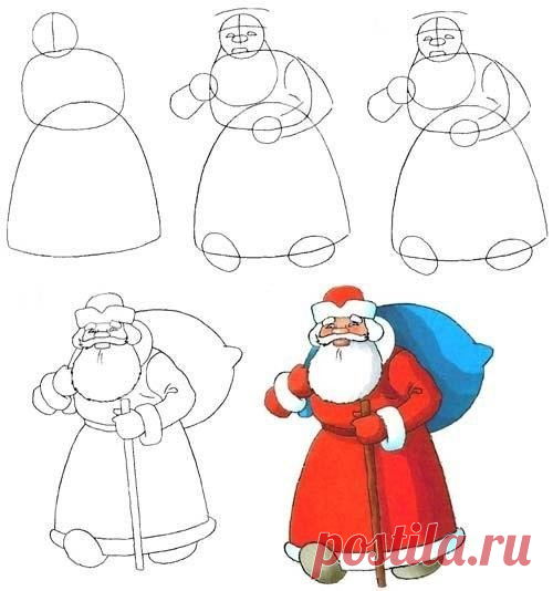 Рисуем Деда Мороза