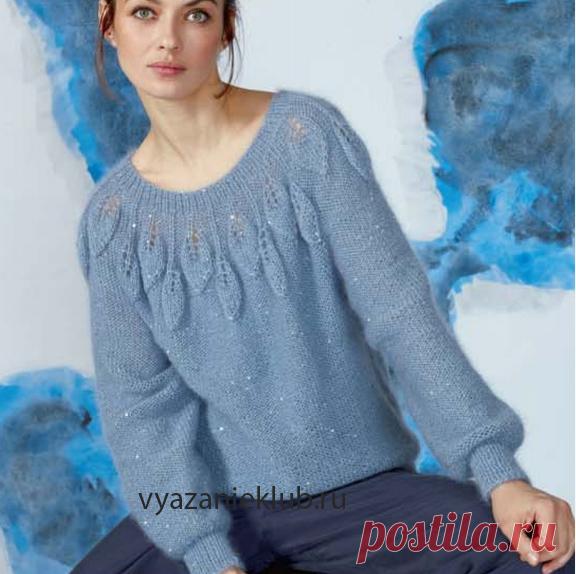 Пуловер с круглой кокеткой - Вязание спицами для женщин - Каталог файлов - Вязание для детей