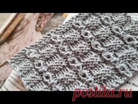 Рельефный узор спицами с креативными капельками🧶❤️knitting pattern.