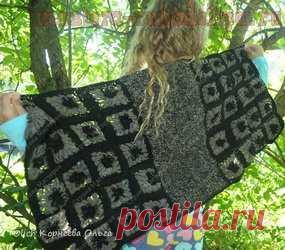 Мастер-класс по вязанию крючком: Палантин из цветов, сплетенных на тенерифе