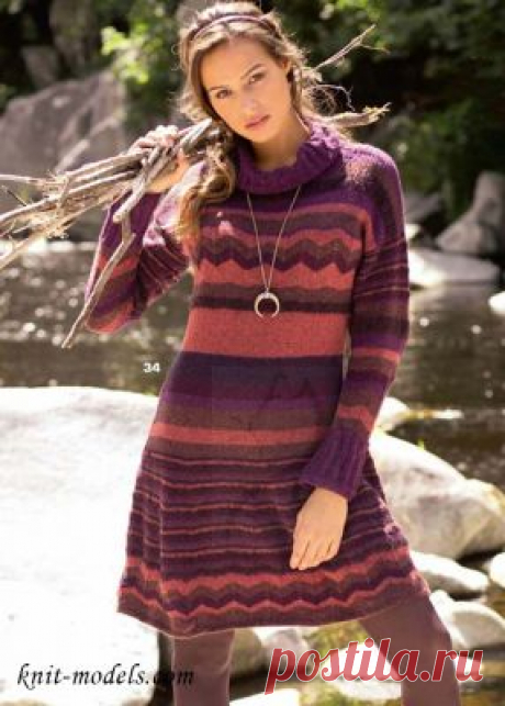 Вязаное платье для зимнего сезона
